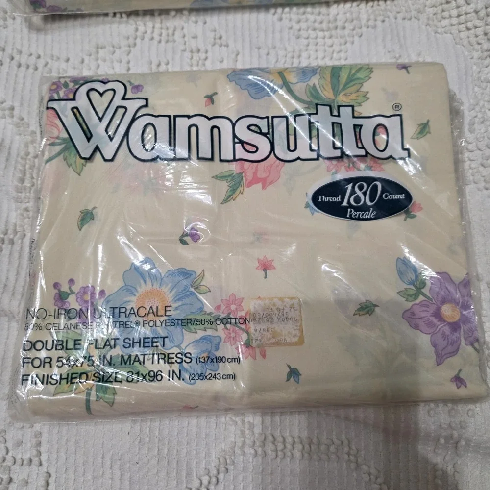 Vintage Wamsutta Double Flat Sheet Ultracale 80s 